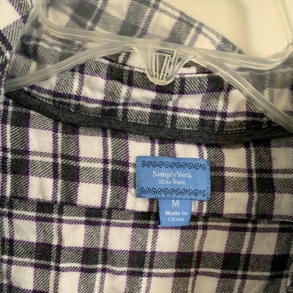 Vera Wang Plaid Flannel Size M - Picture 3 of 4